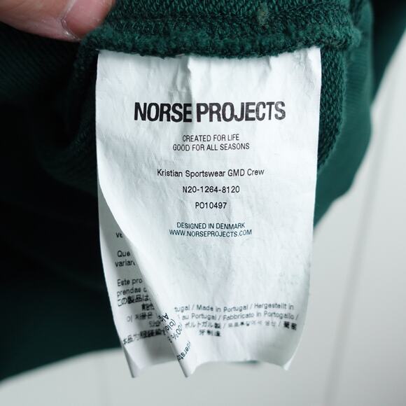 Norse Projects Sweatshirt Mens SZ M Kristian Sportswear GMD Crew Dolman Sleeve - Picture 4 of 10